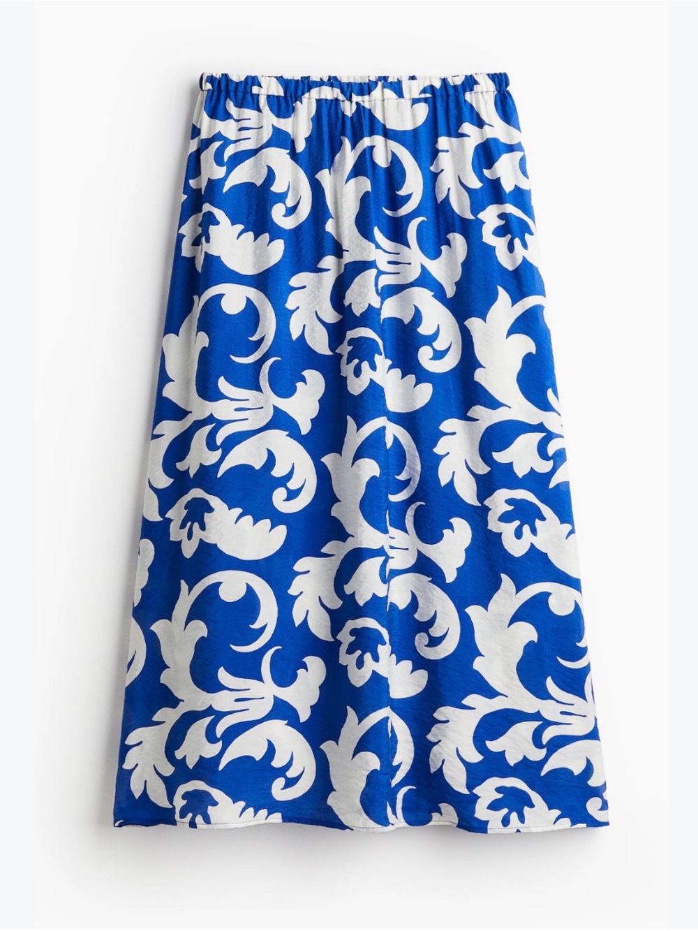 H&M Blue and White Floral-Scroll Skirt